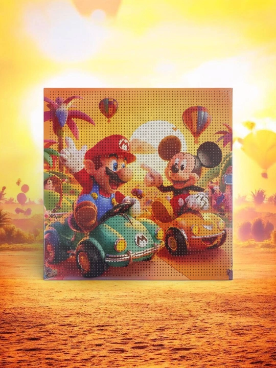 "Mario va Mikki Maus" brilliantli mozaika to'plami (30x30 sm) - 