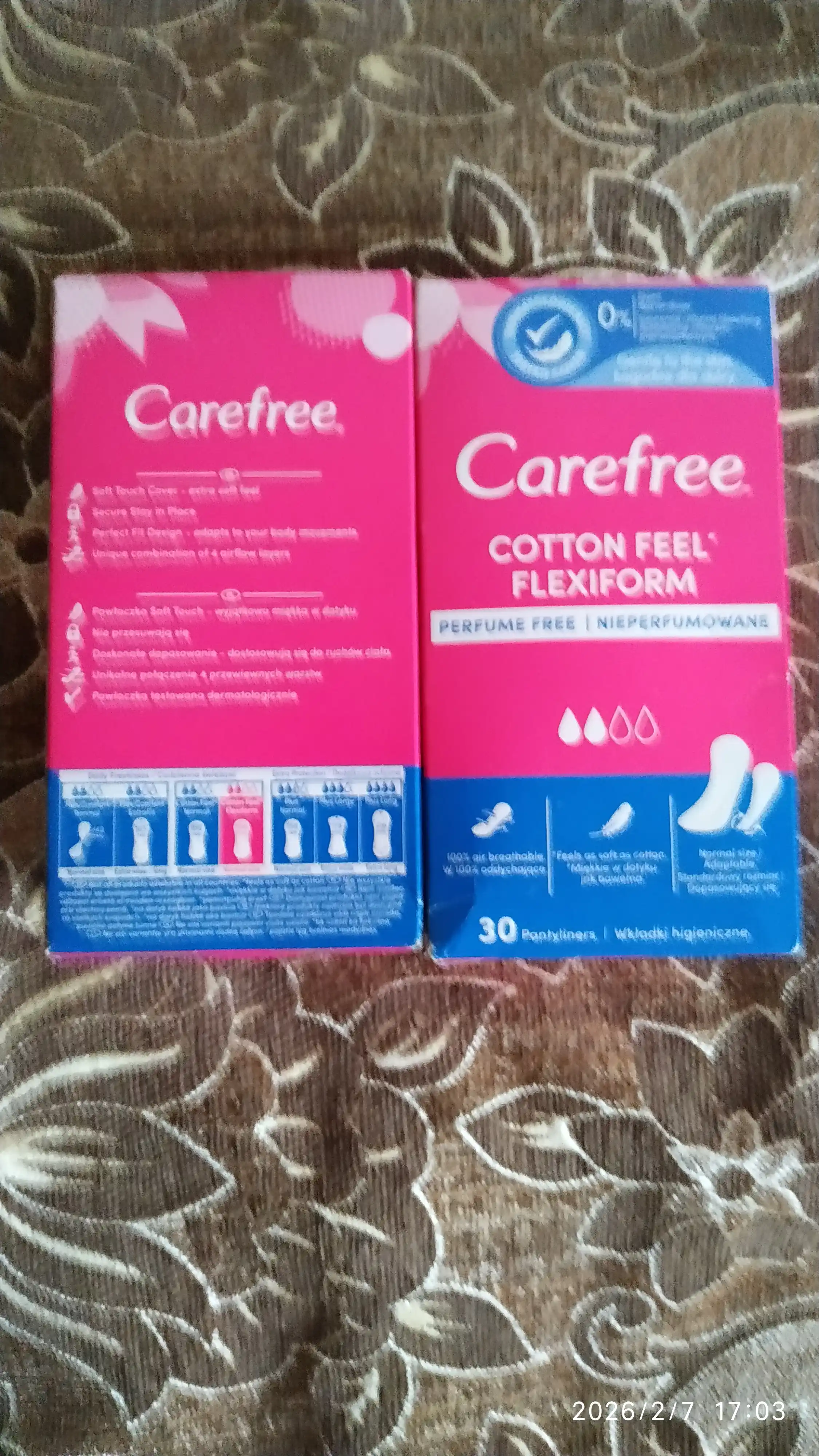 Прокладки Carefree FlexiForm, воздухопроницаемые, 30 шт