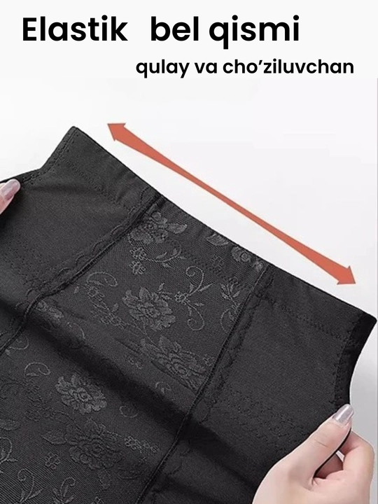Ayollar uchun trusi, bel qismi baland, to‘g‘rilovchi