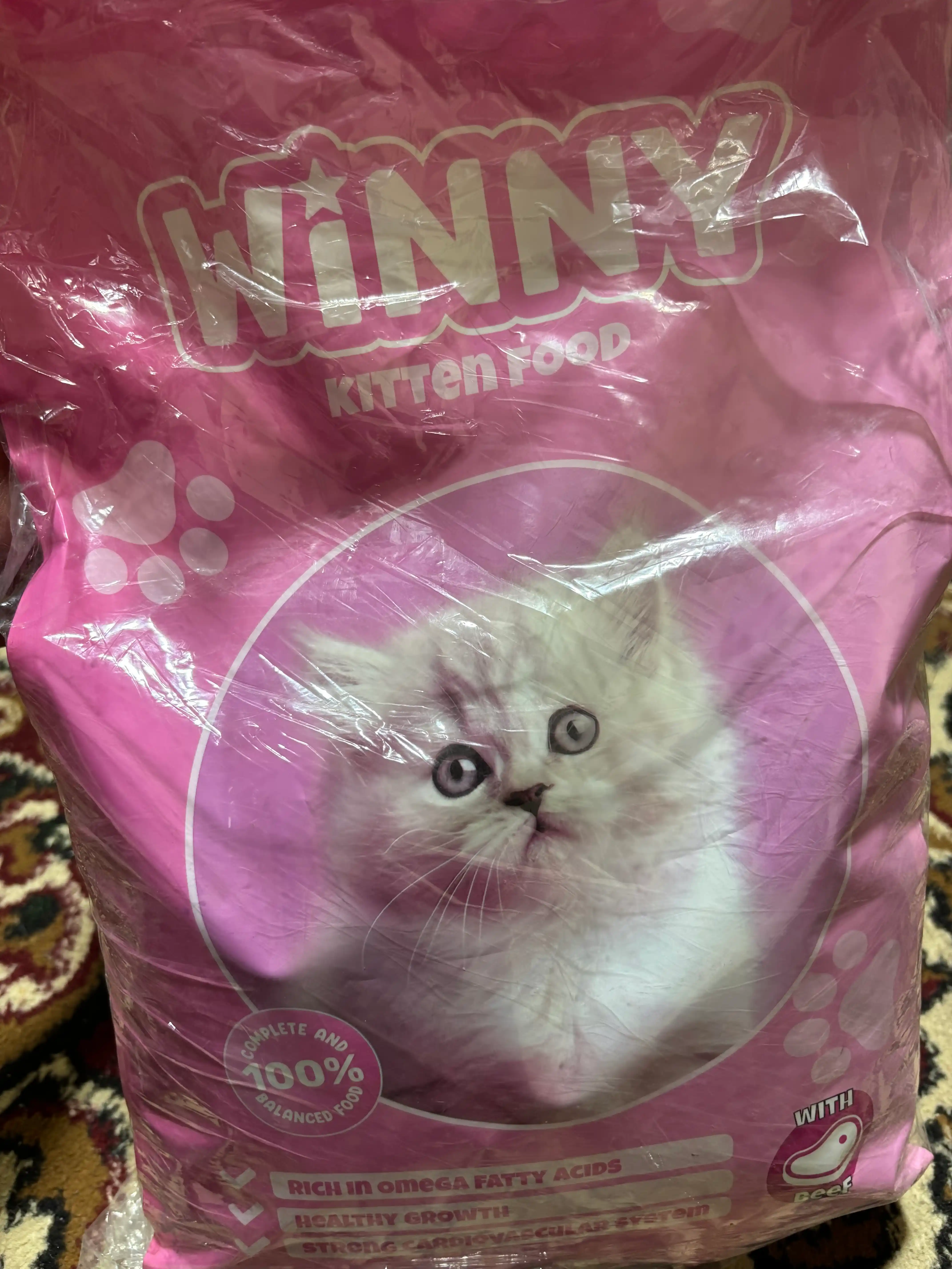 Сухой корм для котят с говядиной Winny , 2кг,10кг, (1-12 месяцев)