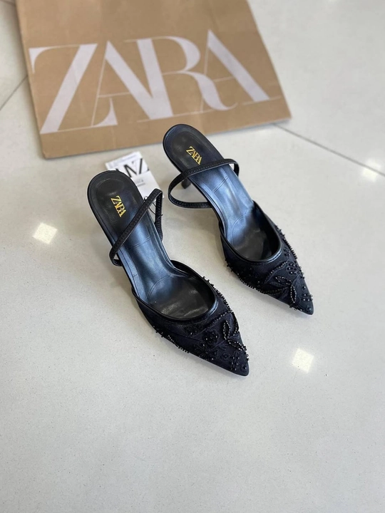 ZARA model ayollar nafis tufli munchoq bezakli kabluk 6 sm Turkiya razmerga razmer