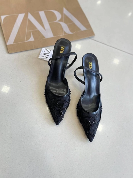 ZARA model ayollar nafis tufli munchoq bezakli kabluk 6 sm Turkiya razmerga razmer