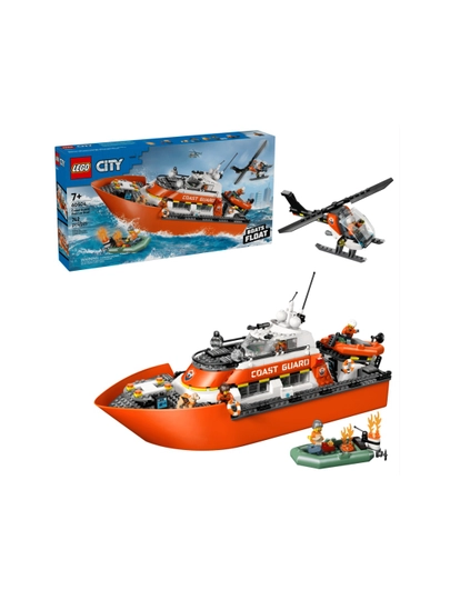 Конструктор LEGO City Спасательный катер и вертолёт береговой охраны 60504 — KASPI-60504