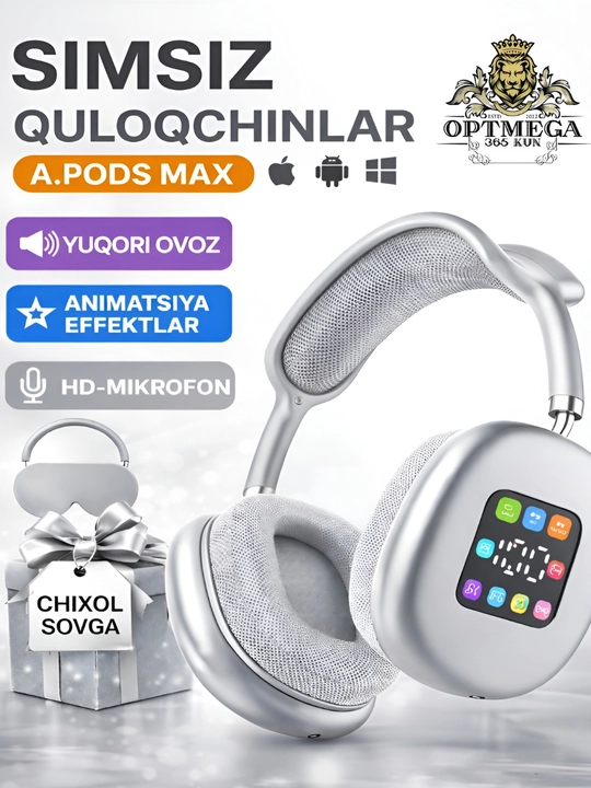 Беспроводные наушники P9 Bluetooth с экраном, микрофон, басс, поддержка SD и AUX OPTMEGA