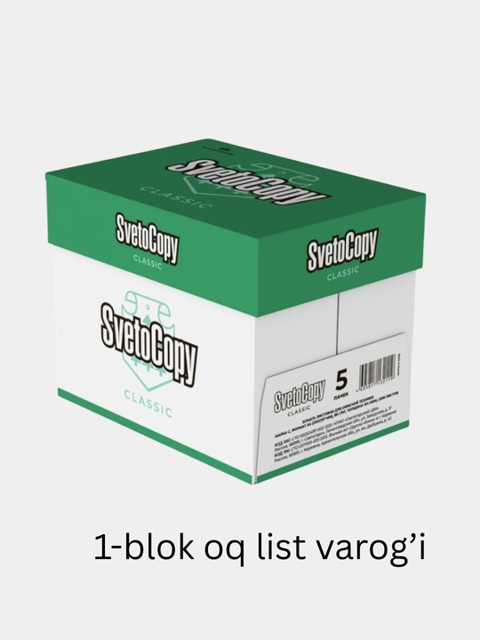 Silvamo Svetotopy A4 ofis qog‘ozi, 5 dan 2500 varaqqacha