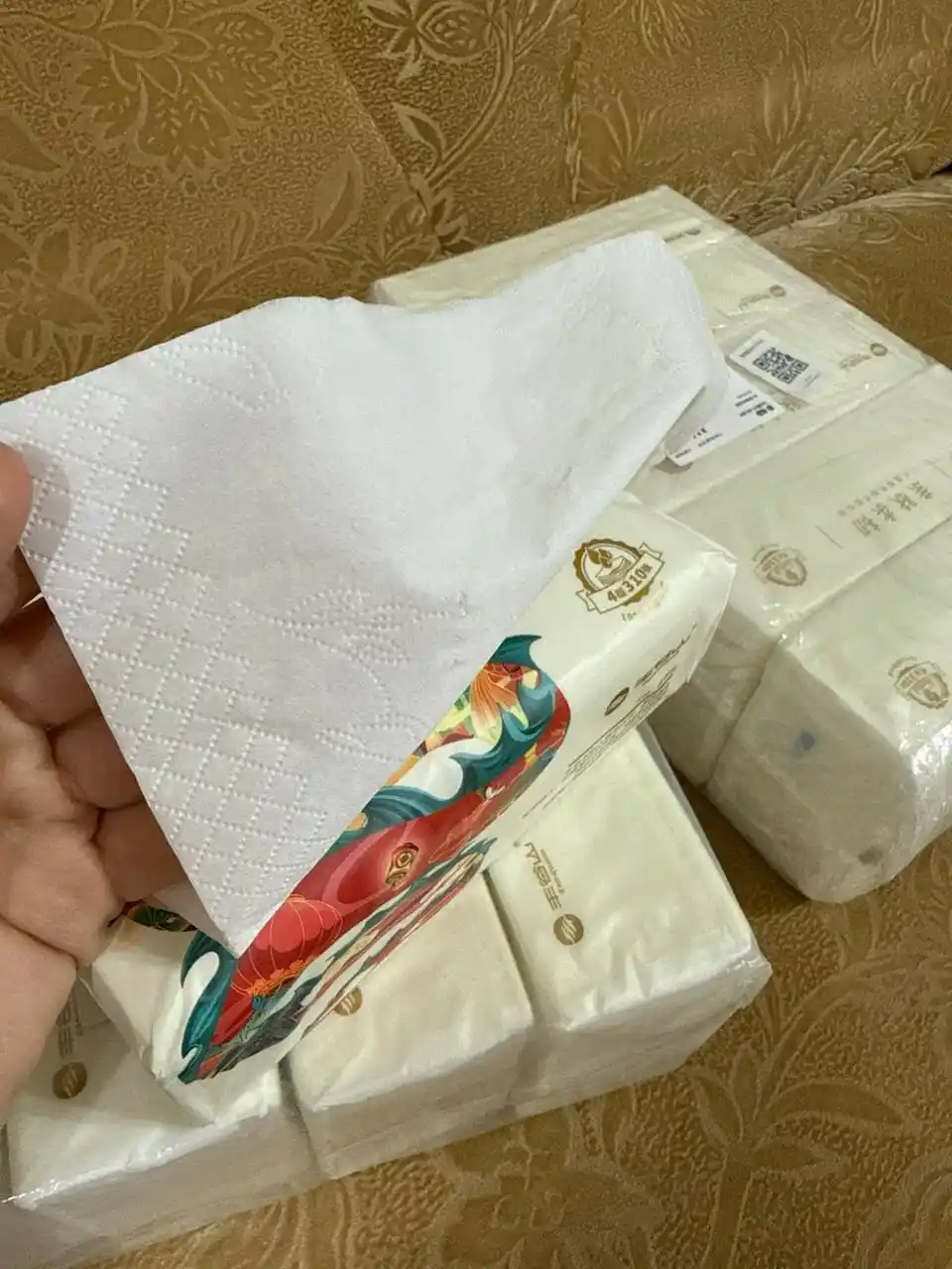 Бумажные салфетки, 100% бамбук, 6 слоев, 6 пачек, мягкие, 720 г