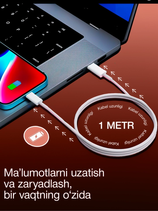 Зарядное устройство для iPhone, быстрая зарядка 20 Вт, с кабелем Type-C — Lightning
