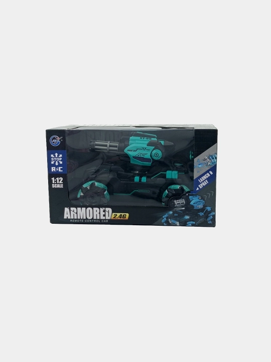 Radio orqali boshqariladigan yo‘ltanlamas tank Armored 1:12, drift va otish, 2.4G