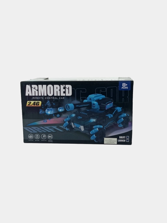Radio orqali boshqariladigan yo‘ltanlamas tank Armored 1:12, drift va otish, 2.4G