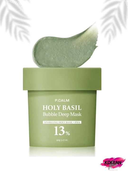 Chuqur teshiklarni tozalash niqobi P.CALM Holy Basil Bubble Deep Mask