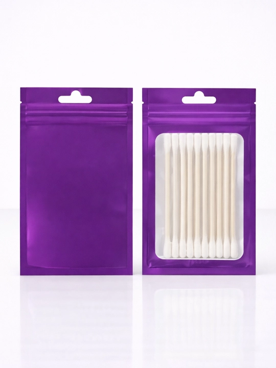 Zip-lock пакеты с окошком, 8*13 см, металлизированный, с застежкой, 20 шт - 