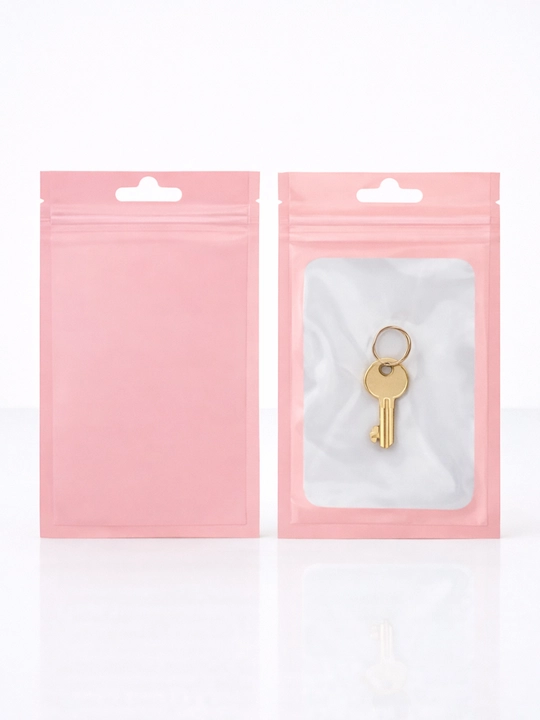 Zip-lock пакеты с окошком, 8*13 см, металлизированный, с застежкой, 20 шт - 