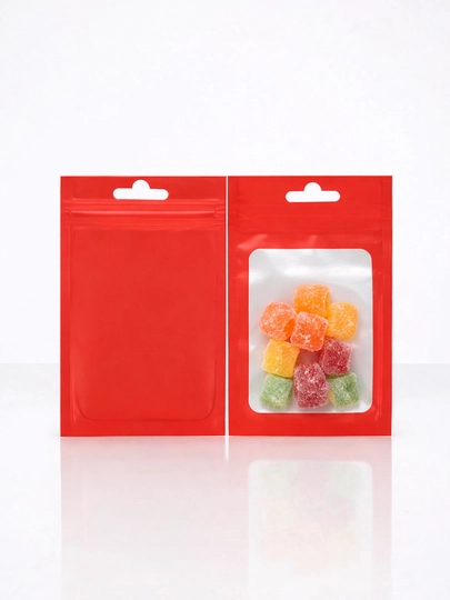 Derazali Zip-lock paketlari, 8*13 sm, metallashtirilgan, ilgakli, 20 dona