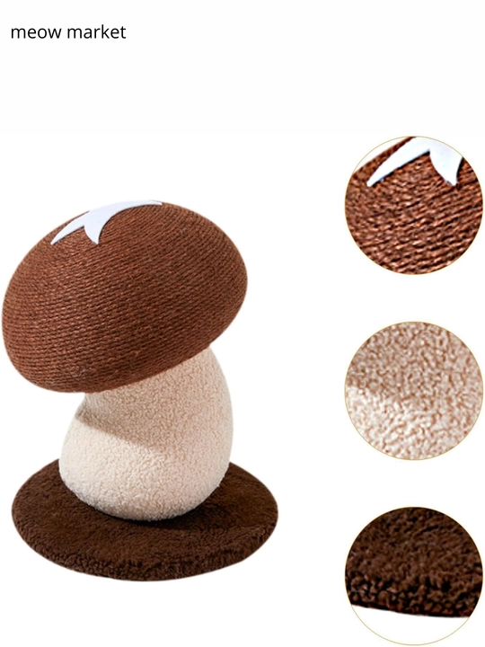 Когтеточка для кошек в виде гриба, мягкая ткань, 35x30 см, декоративная