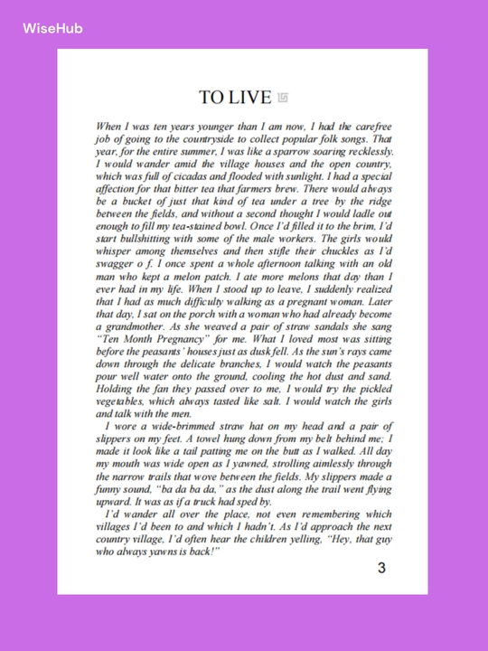 To live, Yu Hua, ingliz tilida