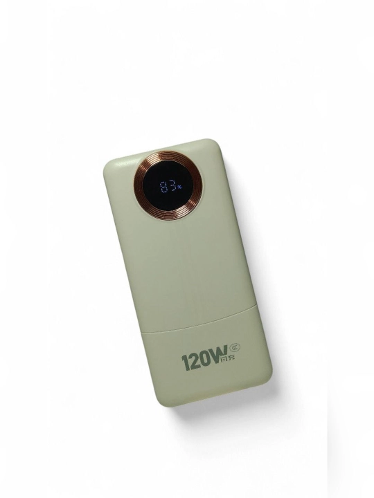 120W 20000 mAh tashqi batareya, displey va kabel bilan, tez zaryad