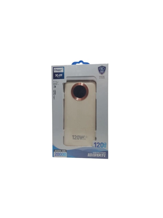 120W 20000 mAh tashqi batareya, displey va kabel bilan, tez zaryad - 