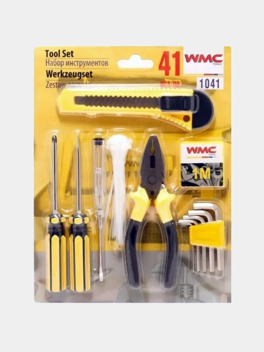 WMC TOOLS Набор инструментов, 41 предмет, WMC-1041 (50244) для дома и ремонта, компактный - 