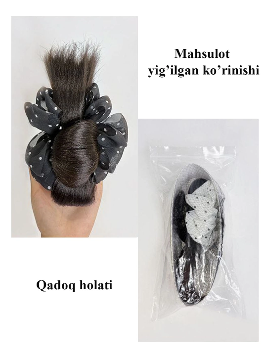 Ayollar uchun ulama sochlar, parik, ulama sochlar, shinyon, 3 xil still va turli ranglar