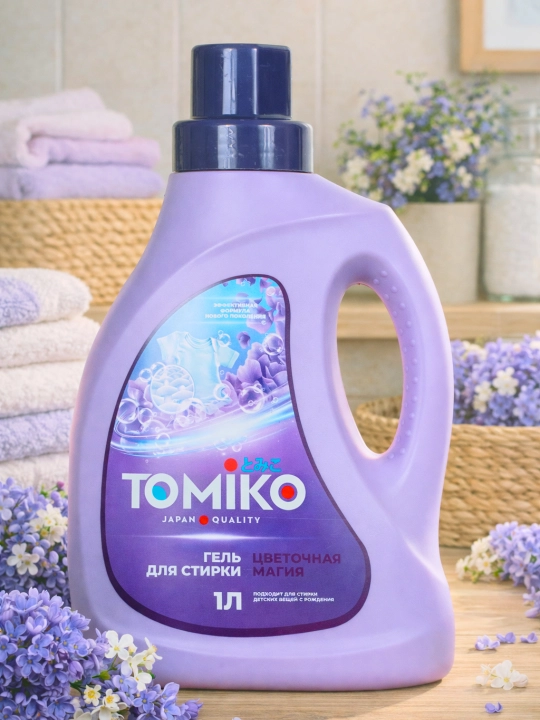 Tomiko Flower Magic kir yuvish geli, 1 litr - 