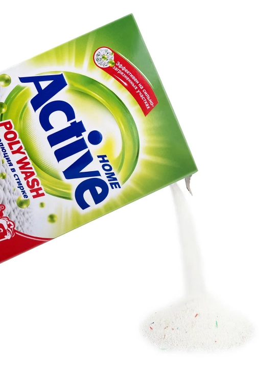 Active Poly Wash kir yuvish kukuni, dog‘ni ketkazuvchi, oqartirish effekti, qo‘lda, 450 g