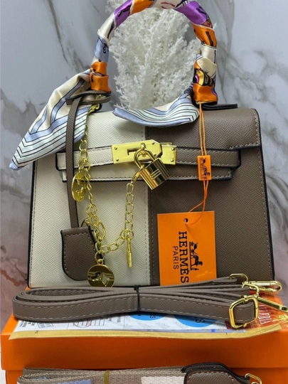 Женская сумка через плечо HERMES, повседневная, деловая, вместительная, с коробкой — BAGAZIZ-ERMES2-СЕРЫЙ-22/15SM