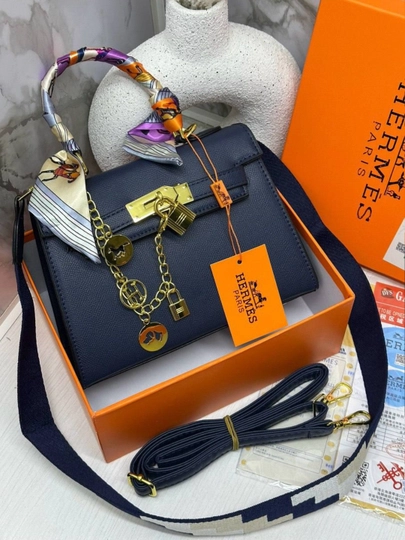 Женская сумка через плечо HERMES, повседневная, деловая, вместительная, с коробкой — BAGAZIZ-ERMES2-СИНМЕЛ-28/22SM
