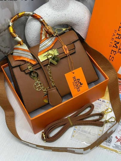 Женская сумка через плечо HERMES, повседневная, деловая, вместительная, с коробкой — BAGAZIZ-ERMES2-ТРАКОТ-22/15SM