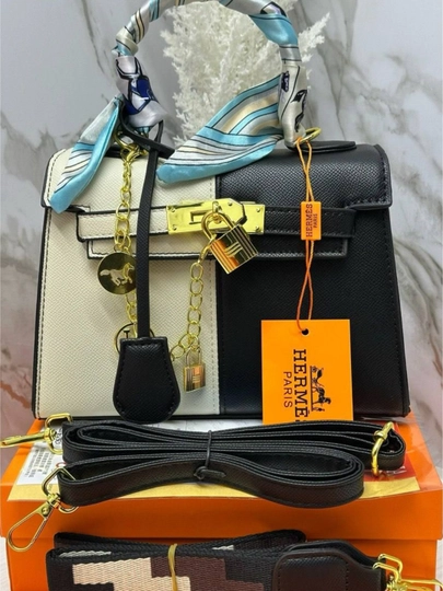 Женская сумка через плечо HERMES, повседневная, деловая, вместительная, с коробкой — BAGAZIZ-ERMES2-ХРОМ-28/22SM