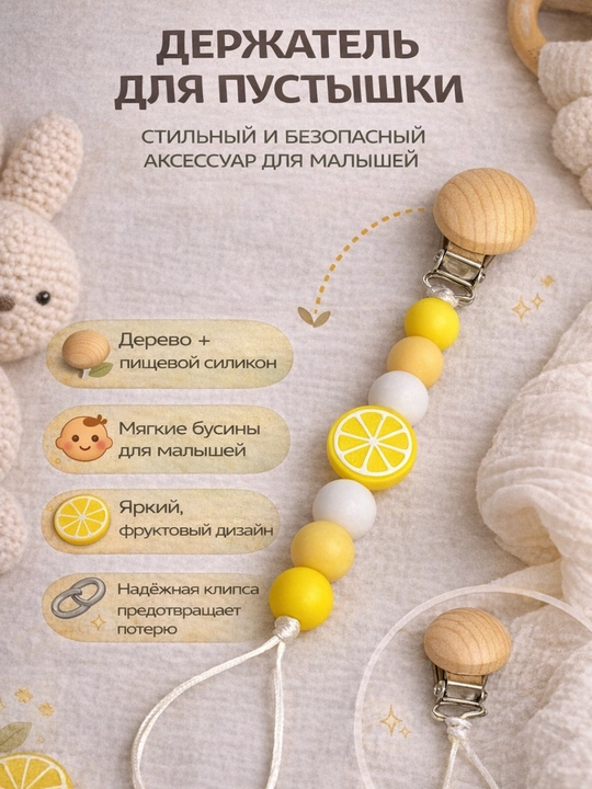Клипса для пустышки детская, держатель для соски - 