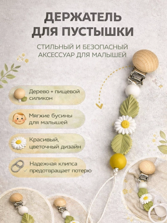 Клипса для пустышки детская, держатель для соски - 