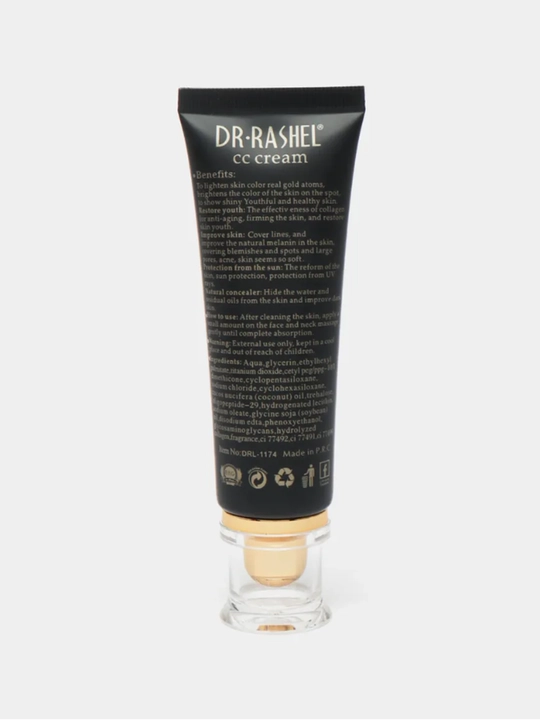 DR.RASHEL 24K CC крем SPF60 — тоналка, скрывает поры, ровный тон лица