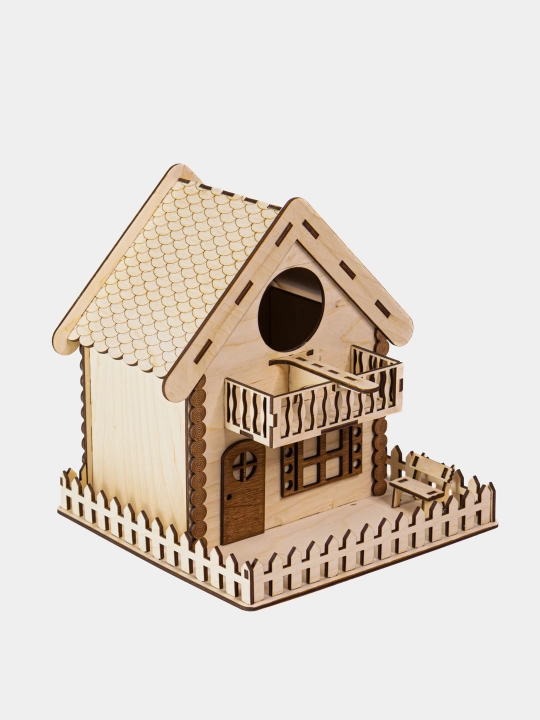 Qushxona - oziqlantiruvchi. Olinadigan tom. 3 mm silliqlangan faner