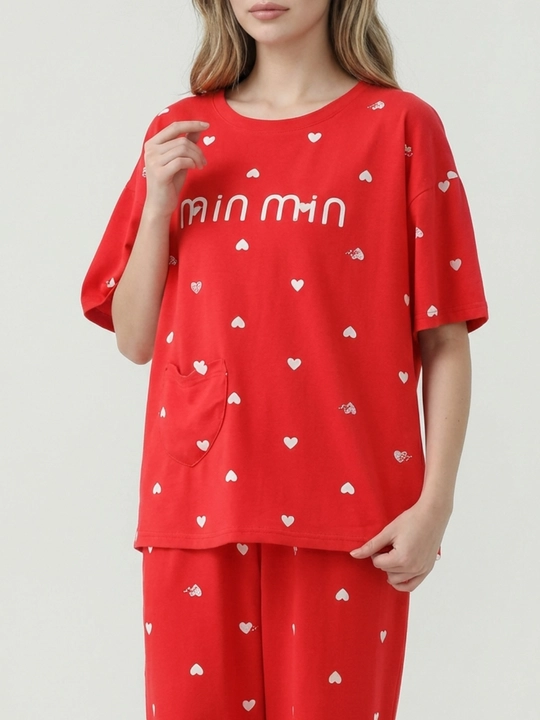 Ayollar uy kiyimi - yurakchali pijama to‘plami (o‘lchami 44-48)