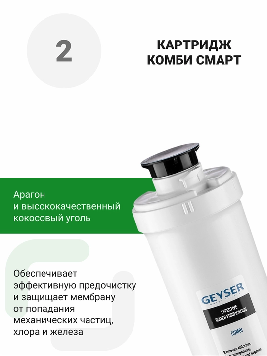 Комплект сменных картриджей для обратного осмоса Гейзер Престиж Оптима