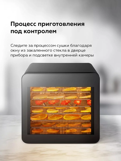 Сушилка для овощей и фруктов BQ FD1006,мощность 600Вт,макс температура 75С,21 поддонов