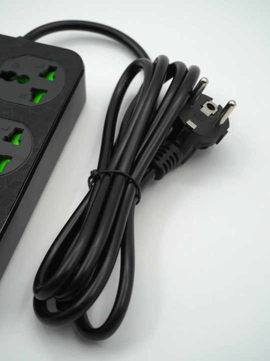 Удлинитель 2000W c USB-A и Type-C (PD), с выключателем и защитой для детей