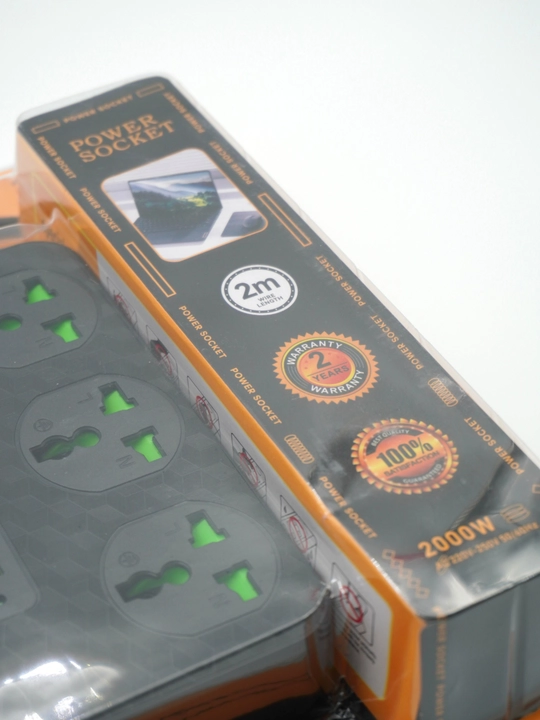 Удлинитель 2000W c USB-A и Type-C (PD), с выключателем и защитой для детей