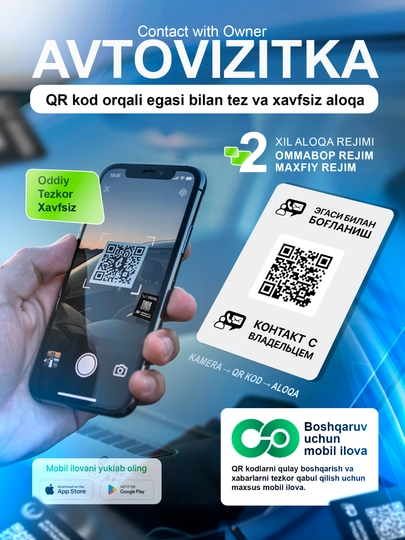 QR-стикер и мобильное приложение для быстрой связи с владельцем автомобиля — CONTACT-CAR-БЕЛЫЙ