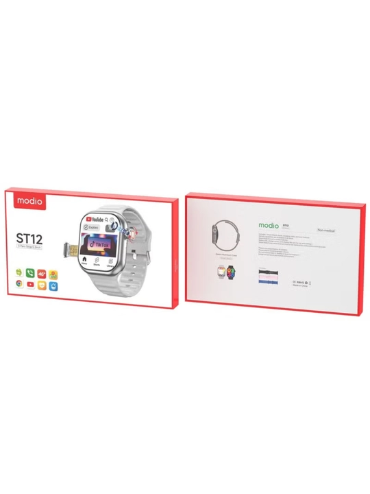 Modio ST12 4G Smart Watch — SIM, qo‘ng‘iroq, WhatsApp, YouTube, TikTok, kamera, 2.2″