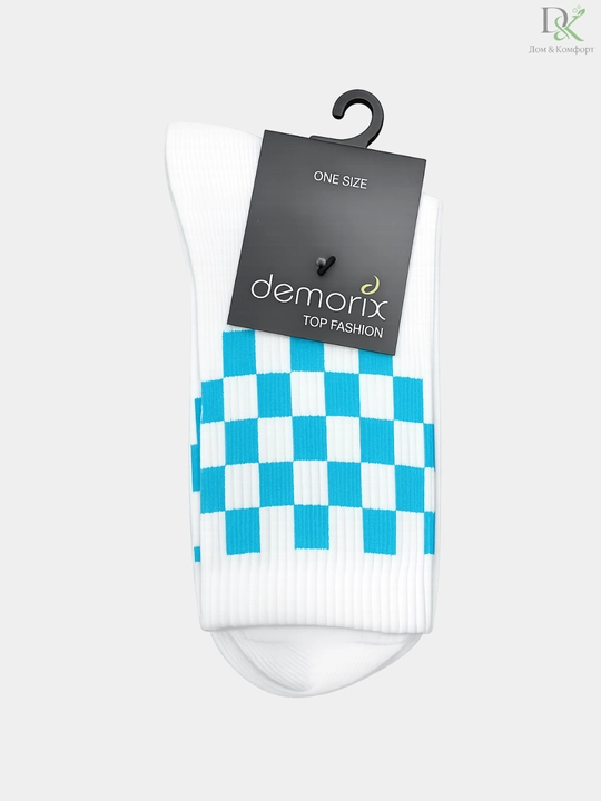Хлопковые носки Demorix, шахматный дизайн, повседневные, дышащие, универсальный размер 38–43