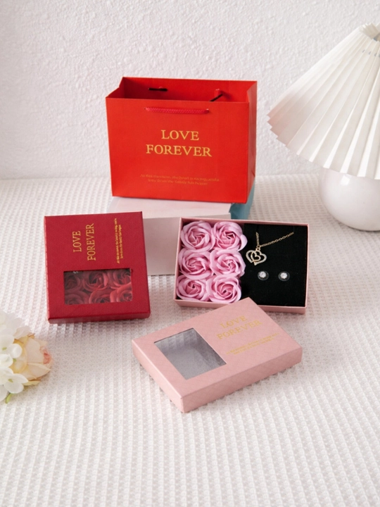 Подарочный набор Love Forever-романтическая подарочная коробка с розами из мыла, ювелирные