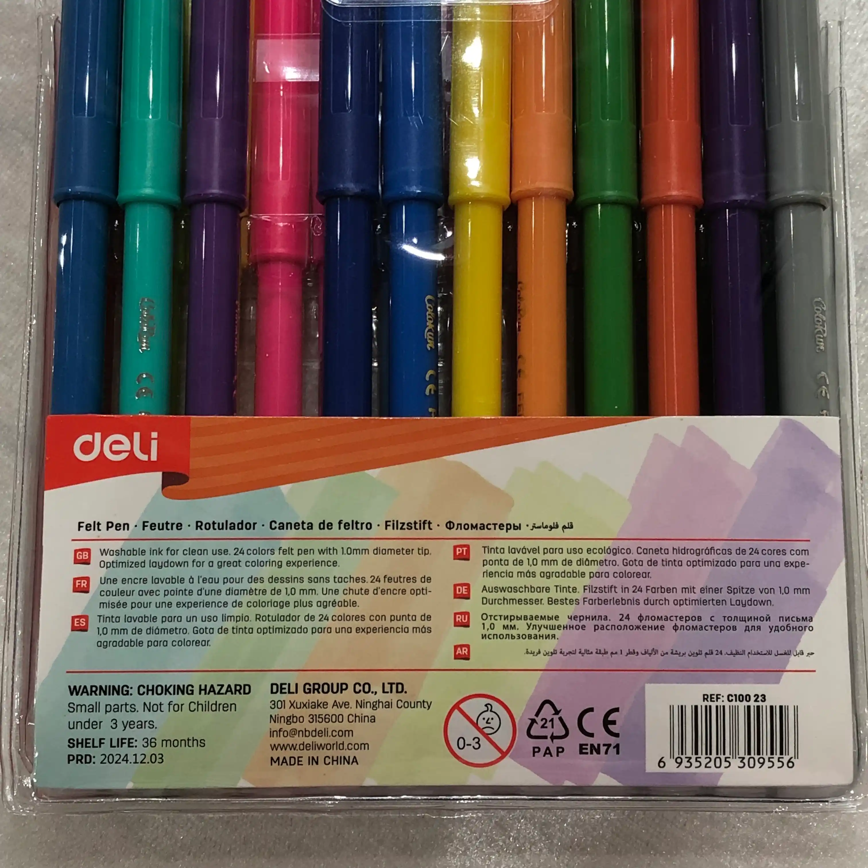 Фломастеры, 24 цв, Deli EC10023