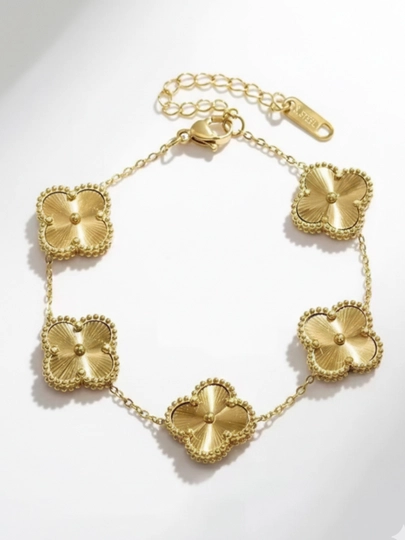 Van cleef женский браслет с цветочным дизайном, нержавеющая сталь, антиаллергенный