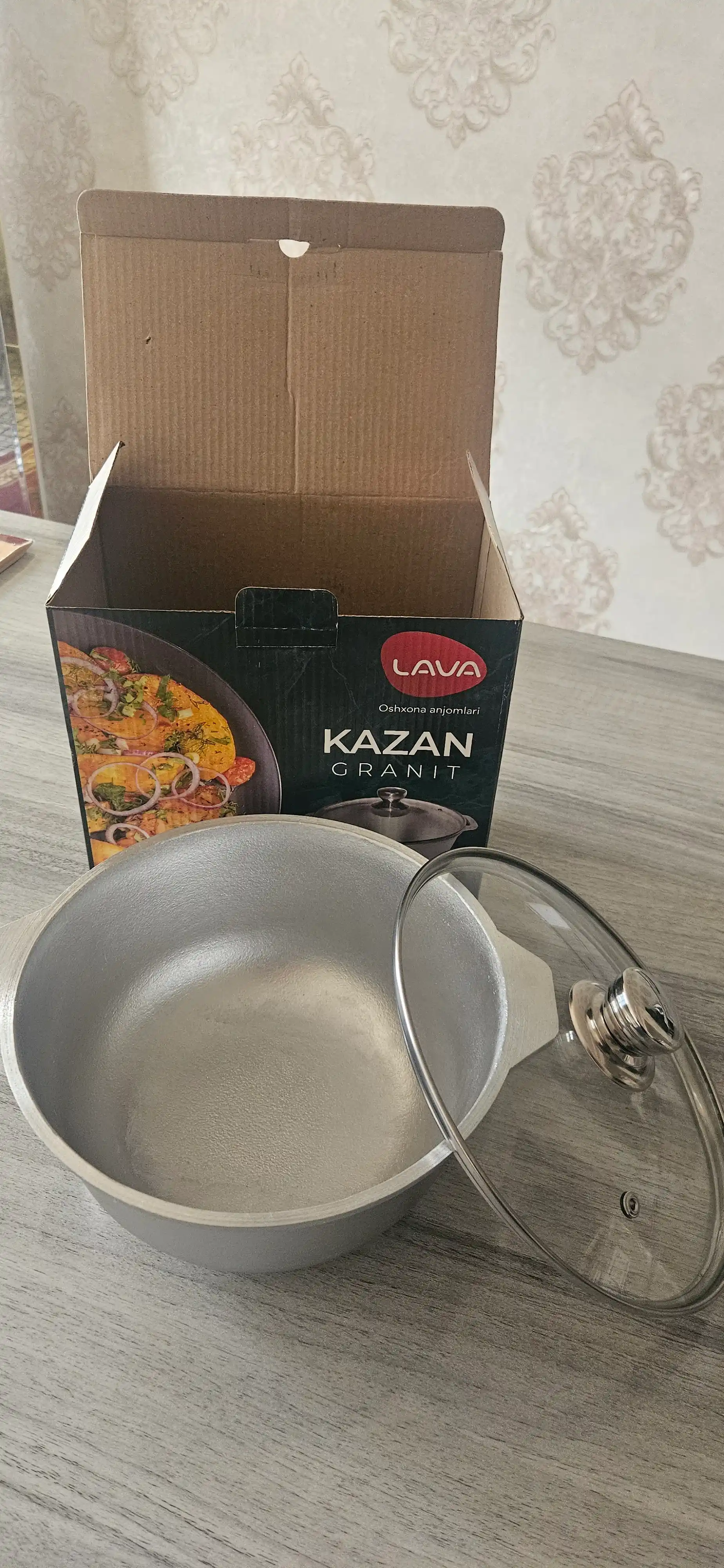 Казан алюминиевый, со стеклянной крышкой, 3 л