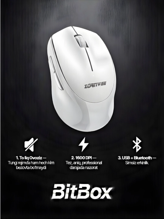 Simsiz sichqoncha USB Bluetooth Wireless Mouse, sensorli