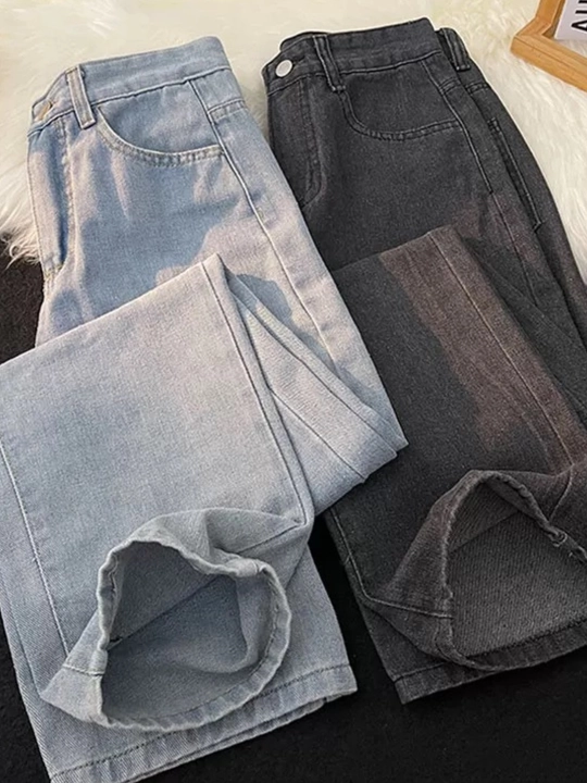 Ayollar uchun baland belli mom jeans – turli rangdagi denim shimlar, jinsi shimlar