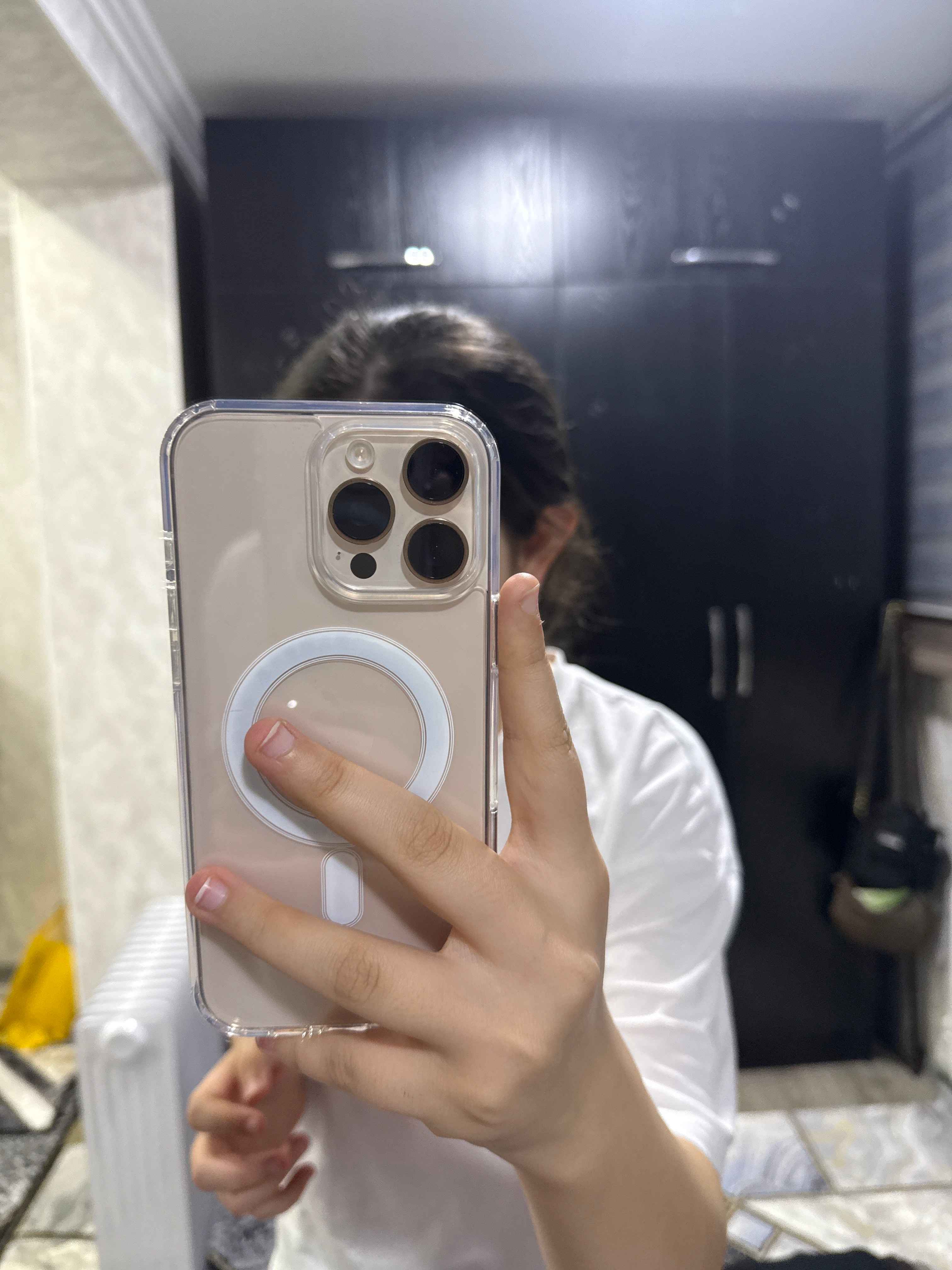 iPhone 17, 16, 15 Pro Max uchun shaffof MagSafe g‘ilofi, magnitli, zarbalardan himoyalangan
