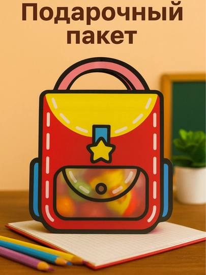 Подарочный пакет в форме рюкзака - 