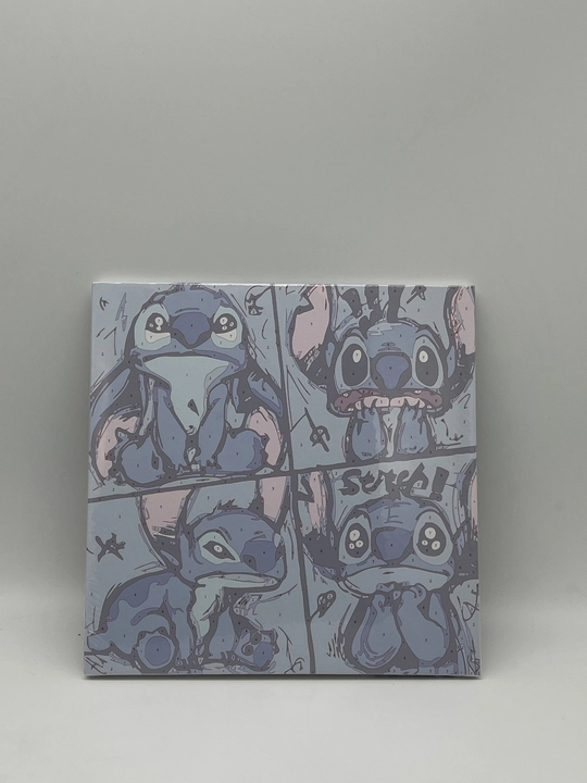 Stitch для раскрашивания, на холсте, с красками и кистями